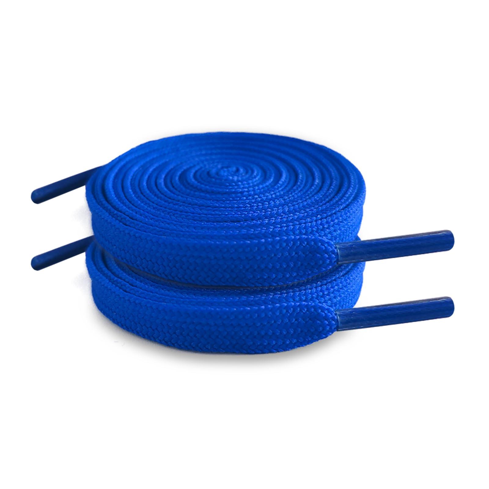 NDTEZUGT NDTEZUGT 1/4"(6mm) Flat Thin Shoe Laces, Original Athletic Shoelaces Shoe Strings Replacement Laces for Sneakers (Blue, 54''/140cm)