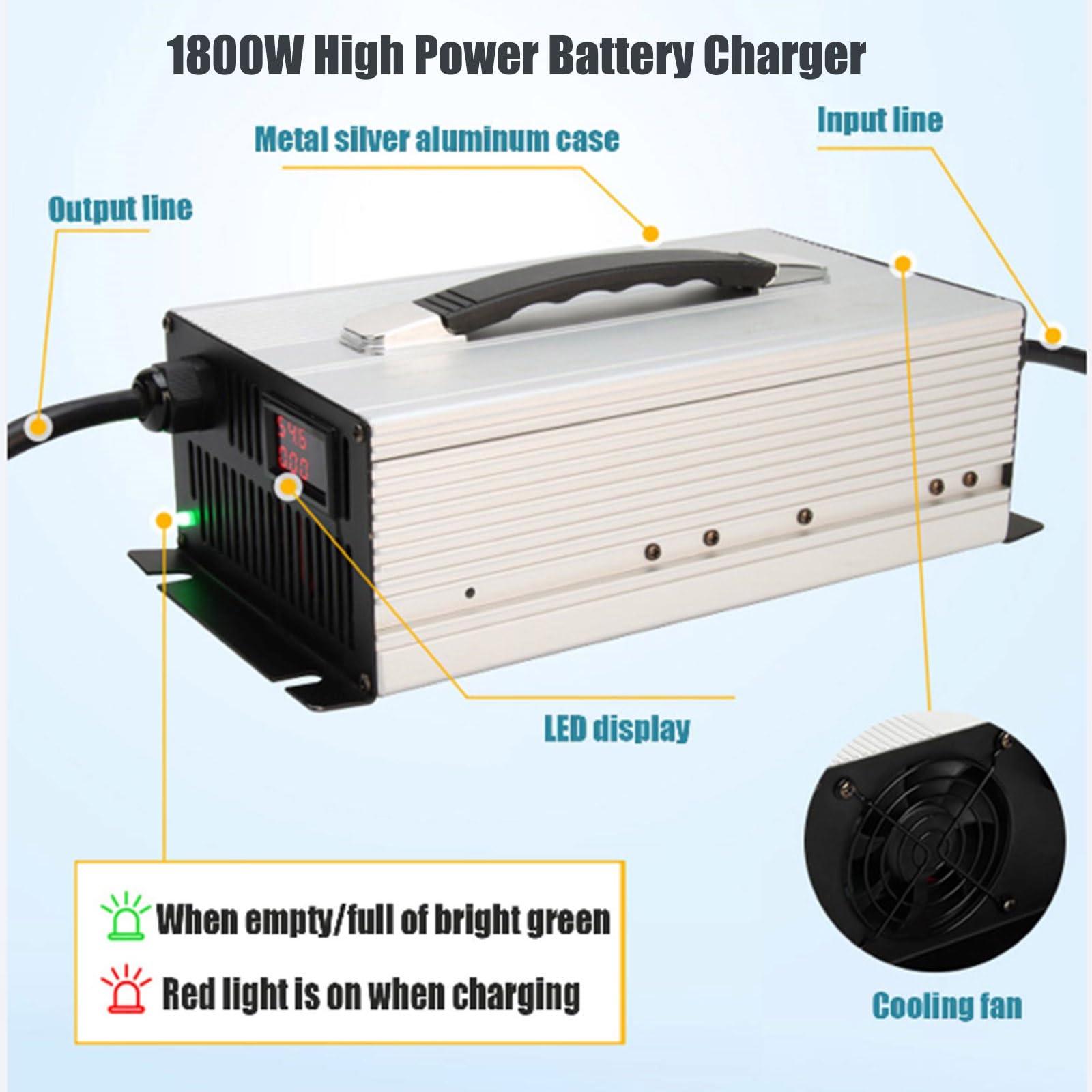 HYDTGZ HYDTGZ Electric Forklift Charger 12V 50A 24V 50A 36V 40A 48V 30A 60V 25A 72V 20A Batteries Chargers with 350A Anderson Electric Car Battery Charger,72v 20a