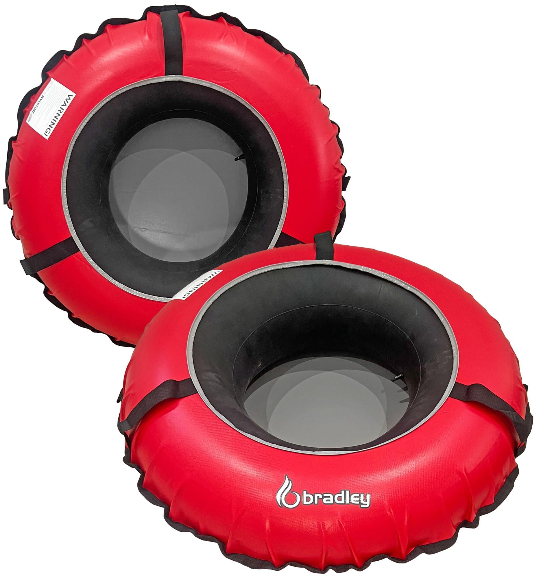 Bradley Pack of Two Bradley Heavy Duty Tubes for Floating The River; Whitewater Water Tube; Rubber Inner Tube with Cover for River Floating; Linking Tandem River Tubes; River raft Tube Red
