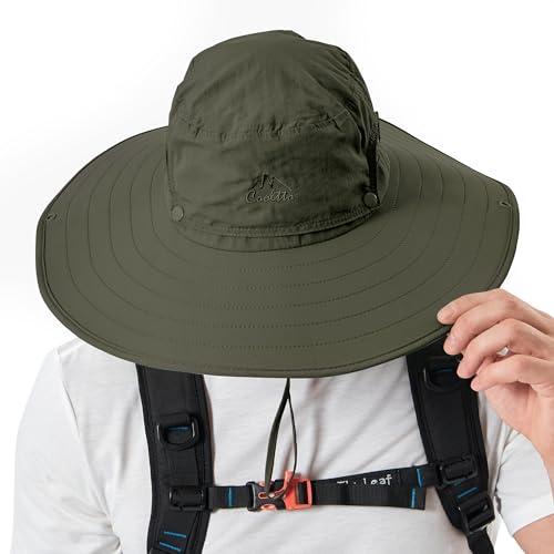 Cooltto Cooltto Wide Brim Sun Hats with Waterproof Breathable for Fishing, Hiking, Campingfor Men Women Kids Army Green