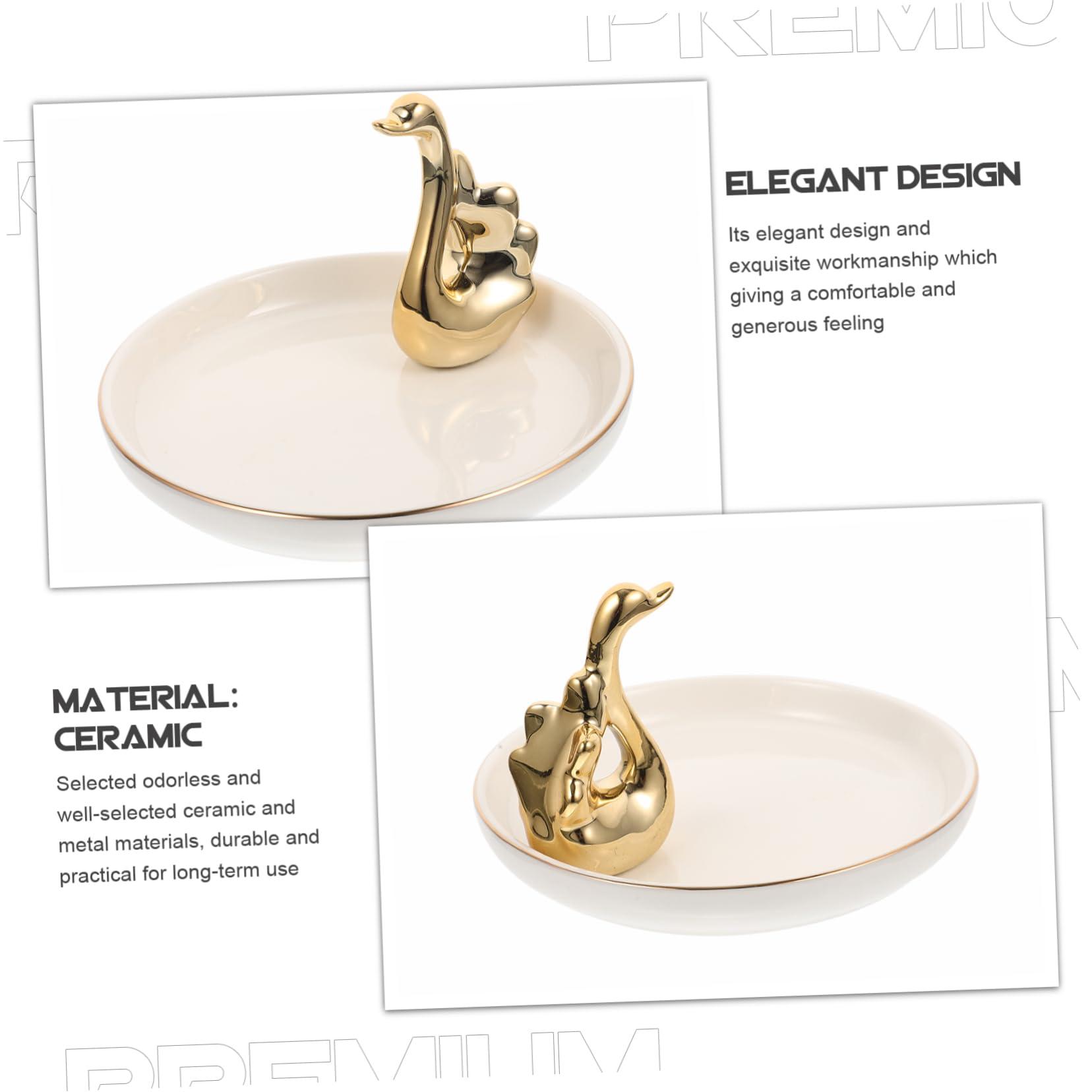 FONDOTIN FONDOTIN Ceramic Jewelry Dish Jewellery Dish Tray Decorative Tray Ceramic Jewelry Plate Ceramic Jewelry Holder Decorative Ring Dish Ceramic Jewelry Tray Lipstick Plate Trinket Storage Plate