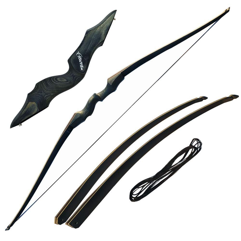 ZSHJGJR 60 Inch Archery Takedown Longbow and Arrow Set Hunting Target Recurve Bow 25-60lbs Handmade Traditional Longbow Kit for Adult Youth Beginner Right or Left Hand (Bow Left Hand, 50lbs)