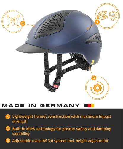 uvex sports uvex exxential II MIPS Horse Riding Helmet for Women & Men, Navy mat, S-M - Adjustable Helmet with Integrated MIPS System