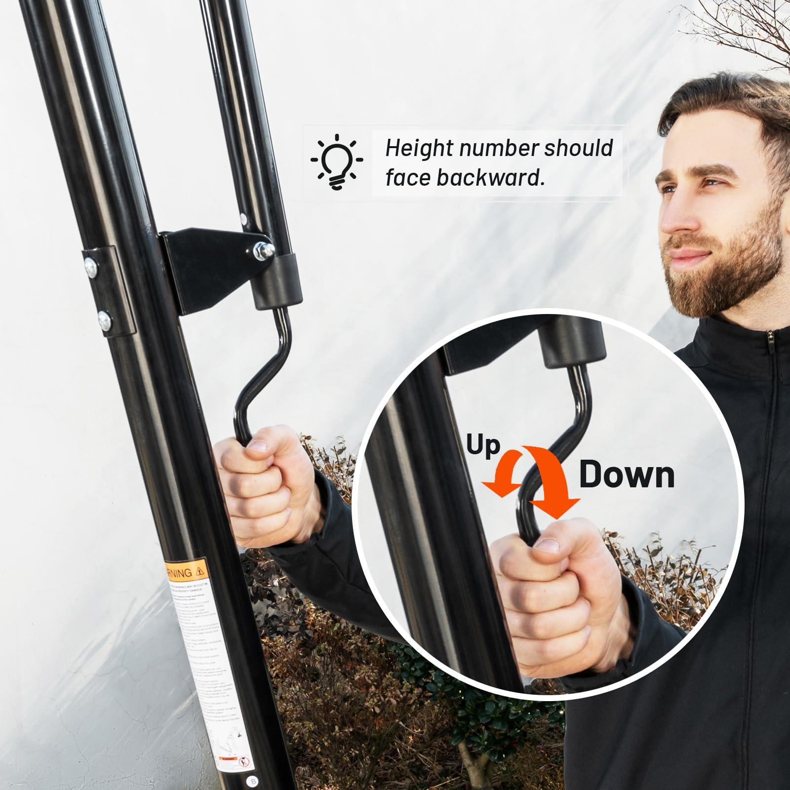 Skytime Skytime Basketball Hoop,Portable Basketball Hoop Outdoor with Shatterproof 44in PC Backboard,5.3-10ft Height Stepless Regulation Basketball Goal System with Rebound PlateBlack