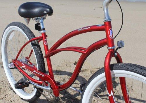 Firmstrong Firmstrong Urban Lady Three Speed Beach Cruiser Bicycle, 26-Inch,Red w/Black Seat,15236