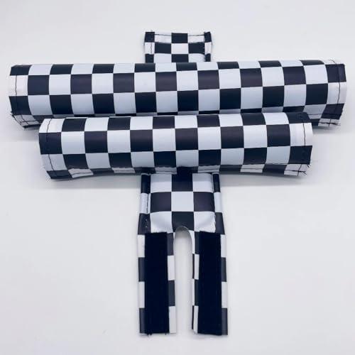 Flite Classic Checkers BMX Pad Sets by Flite Red and Yellow 1.5\" top Tube Diameter