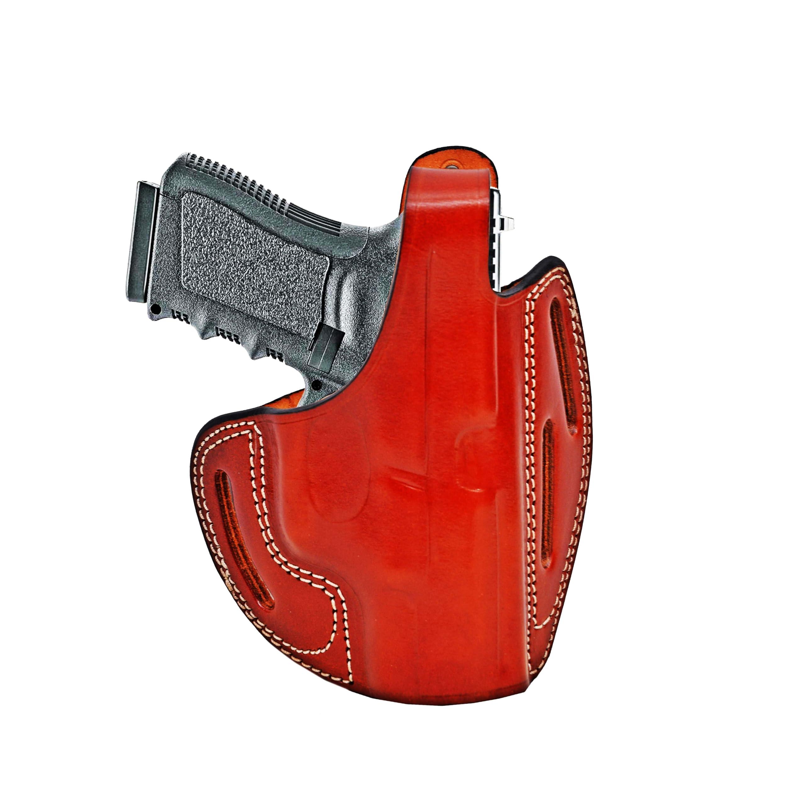PulsarHolster Premium Leather Holster fits CZ 75D SP01 P01 P10S P07 Duty 2075 Rami Shadow 2, Handmade, Right Handed, 3 Slot Style - PulsarHolster (Brown, CZ Shadow 2)