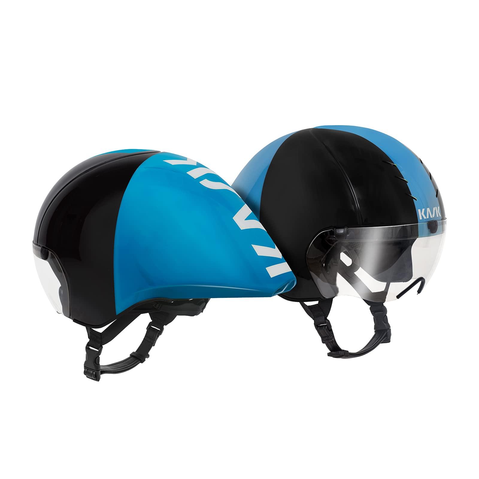 Kask KASK Mistral Bike Helmet I Aerodynamic, Track Cycling, Crono & Triathlon Helmet - Black/Light Blue - Large