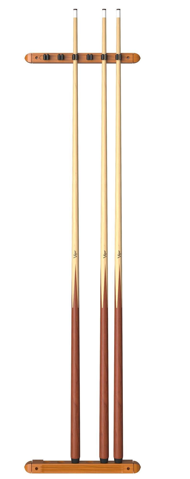 Fat Cat Fat Cat 2-Piece Wall Mounted Hardwood Billiard/Pool Cue Rack, Holds 6 Cues