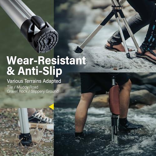 STEP2GOLD STEP2GOLD Ta-Da Chair Series 2- Portable Walking Stick, Cane with Seat, Foldable Chair, Hiking Stick, for Camping, Hiking, Lightweight Aluminum, Easy Carry, Anti-Slip (32.2"/Blue)