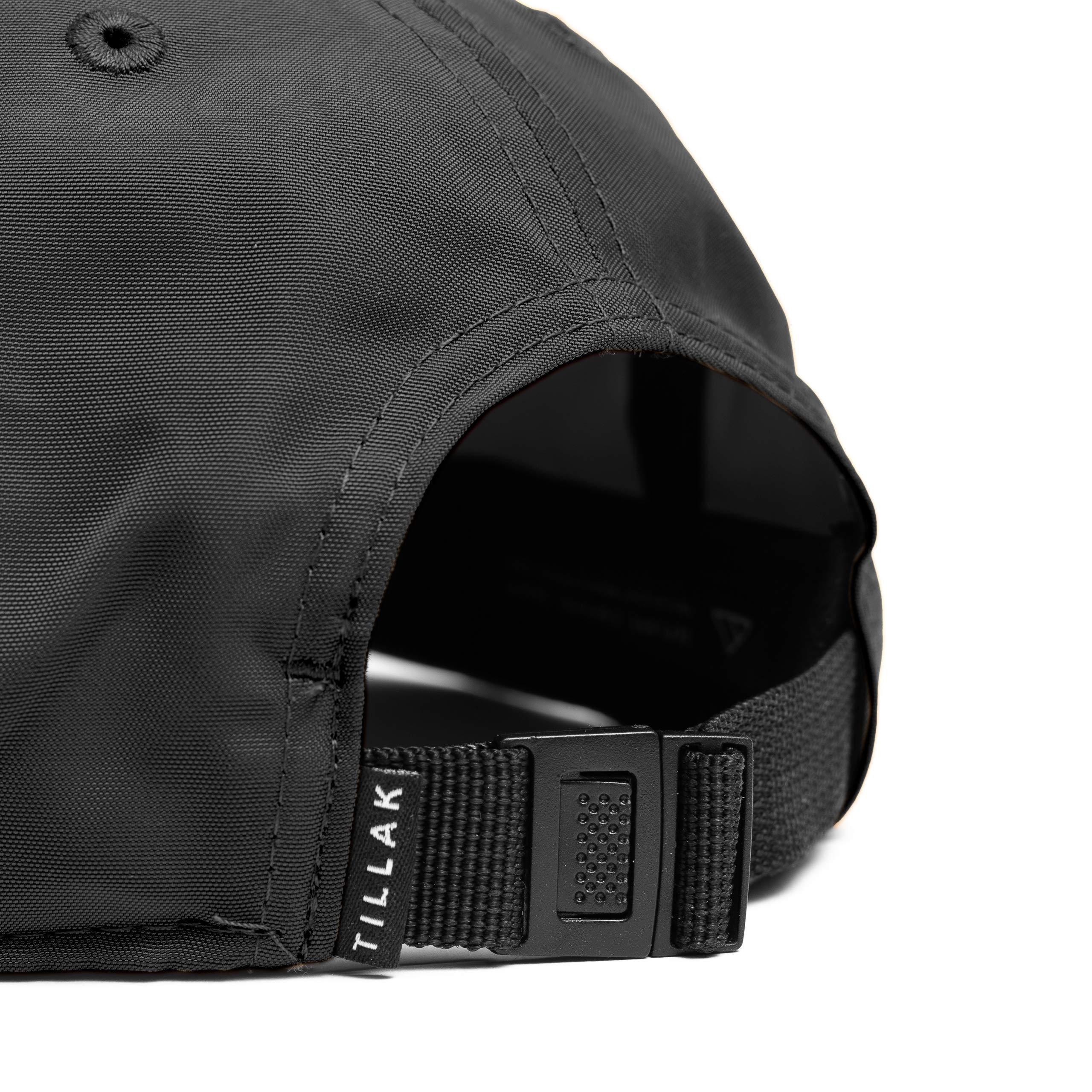 Tillak Tillak Coho Six Panel Hat, Kodra Nylon 6 Panel Cap with Snap Closure (Black)