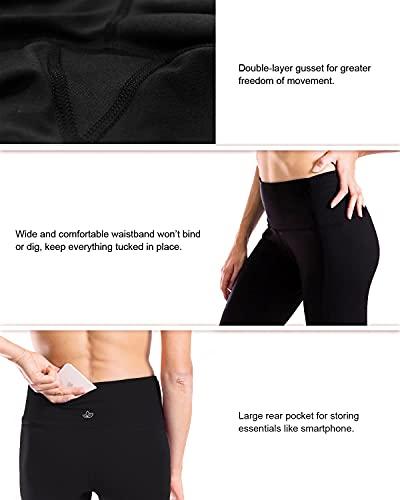 Yogipace Yogipace Women\'s High Waisted Goddess Extra Long Yoga Over The Heel Leggings,34\",Black,Size M