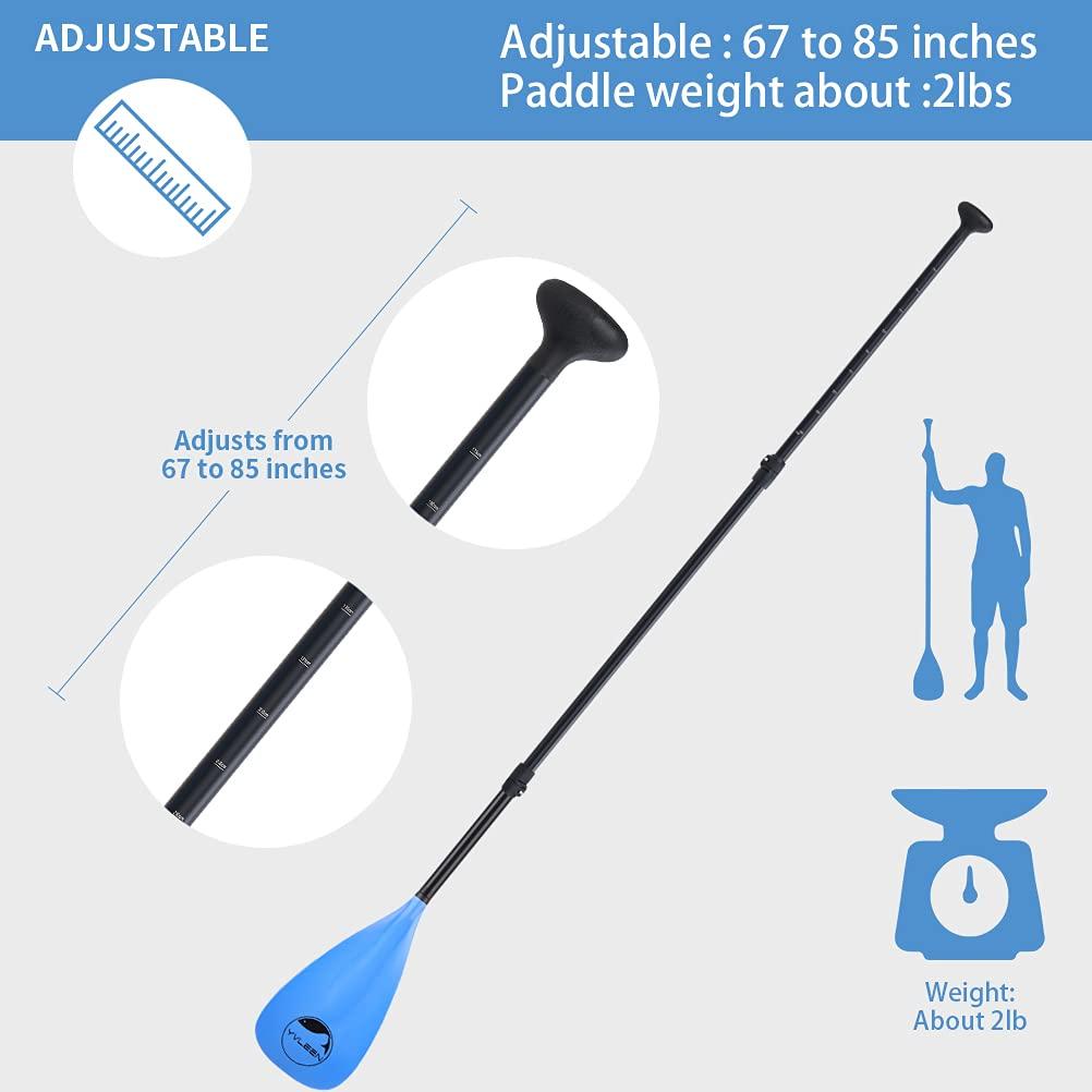 YVLEEN YVLEEN SUP Paddle Board PaddleStand up Paddleboard Paddles Adjustable Aluminum 4-Piece Floating Kayak PaddleConvertible Paddle
