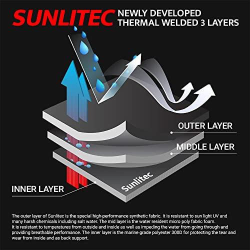 Seamax Seamax Universal Inflatable Boat Bench Seat Cushion and Detachable Seat Bag with Sunlitec 3-Layers Fabric and Reflective Edges (Size C - 38\" for 360-390 Boats)