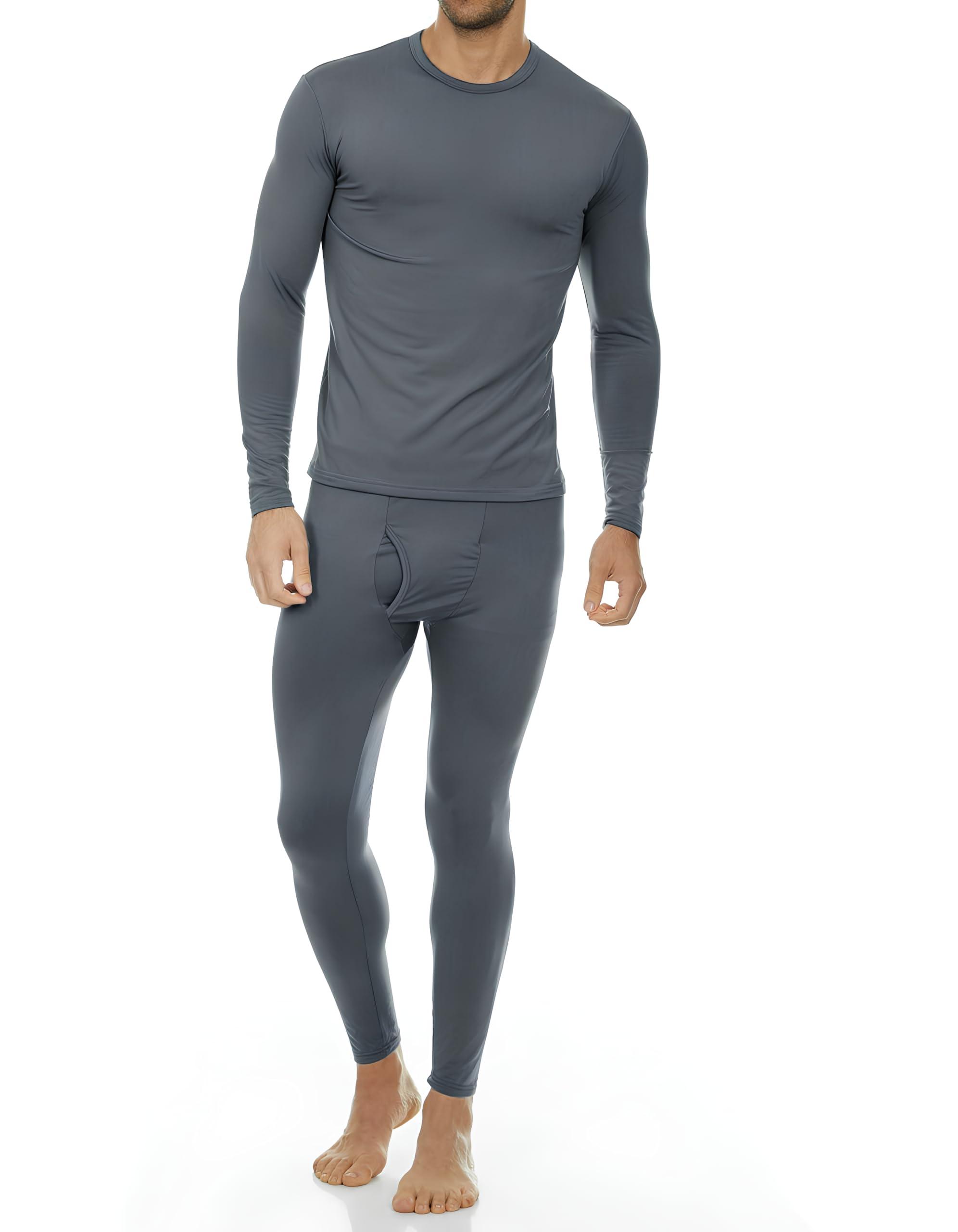 Thermajohn Thermajohn Long Johns Thermal Underwear for Men Fleece Lined Base Layer Set for Cold Weather (X-Small, Charcoal)