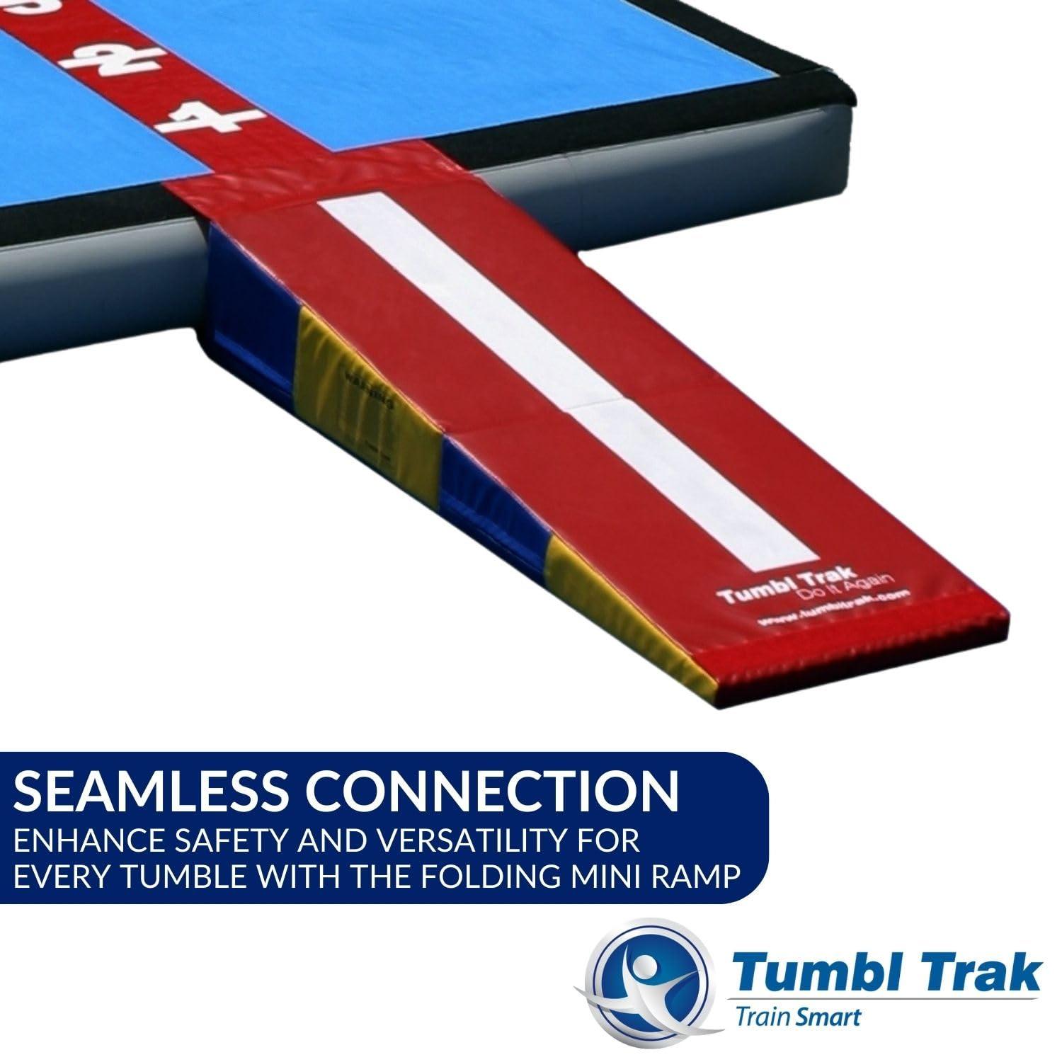 Tumbl Trak Tumbl Trak Folding Mini Ramp, Primary Rainbow, 4 ft x 18 in x 8 in