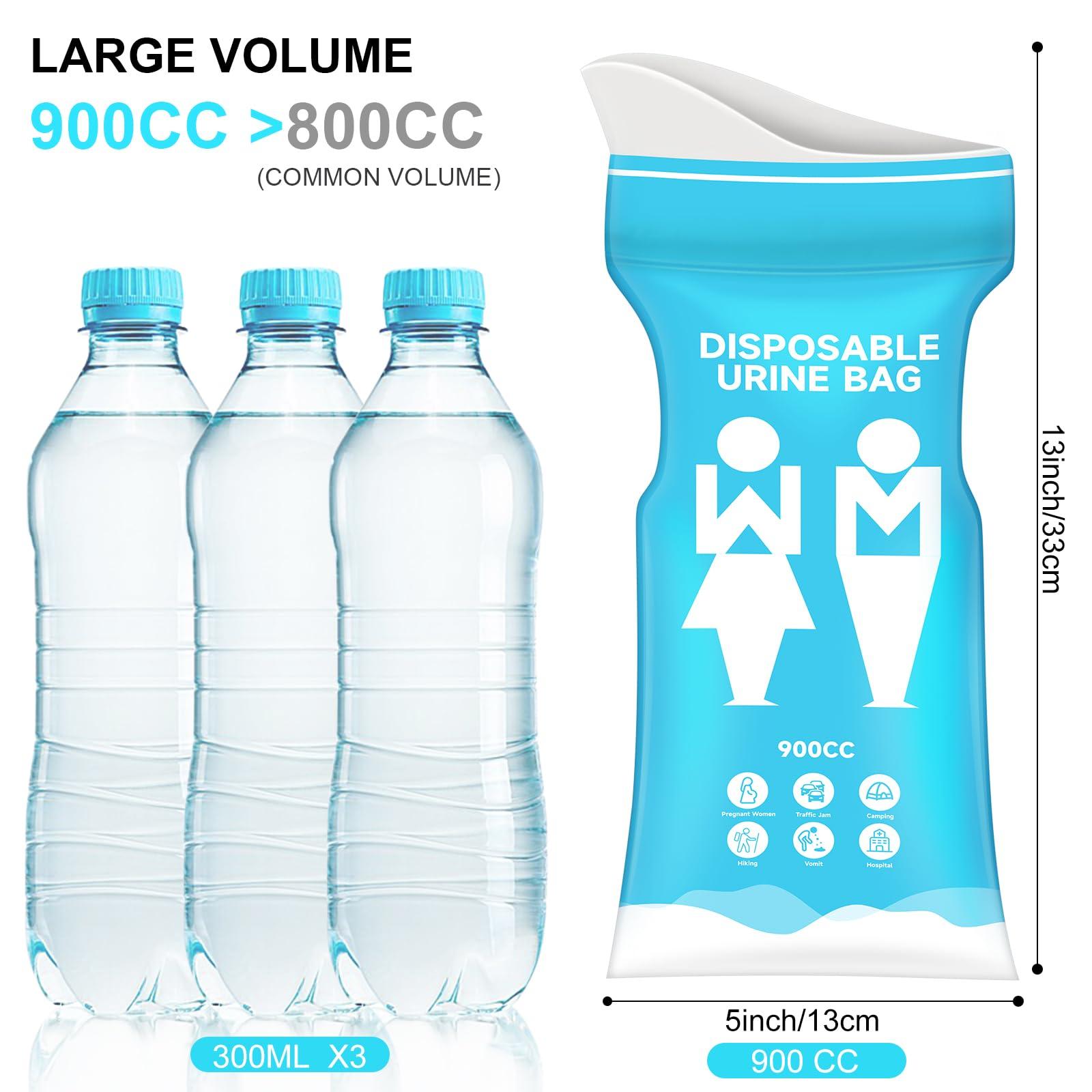 Ymiumre Ymiumre 10 Pack Disposable Urine Bags, 900ML Pee Bags for Travel for Men Women, Disposable Urinal Bags and Unisex Urinal Bag, Vomit Bags, Pee Bag for Traffic Jams, Camping, Pregnant, Patient