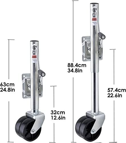OUSIKA OUSIKA, Heavy Duty Folding 6 Inch Double Wheel,1500lbs Swivel Heavy-Duty Boat,12 Inch Lift Trailer Accessories Guide Wheel,for RV Parking Support