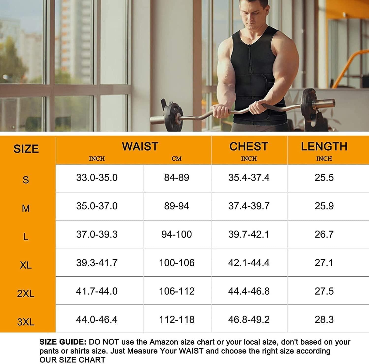 Sohodoo Body Shaper Neoprene Men\'s Tummy Control Vest with Waist Trainer Belt Corset Vest Shapewear for Men Fitness Tank Top Sports (Color : Black, Size : Small)