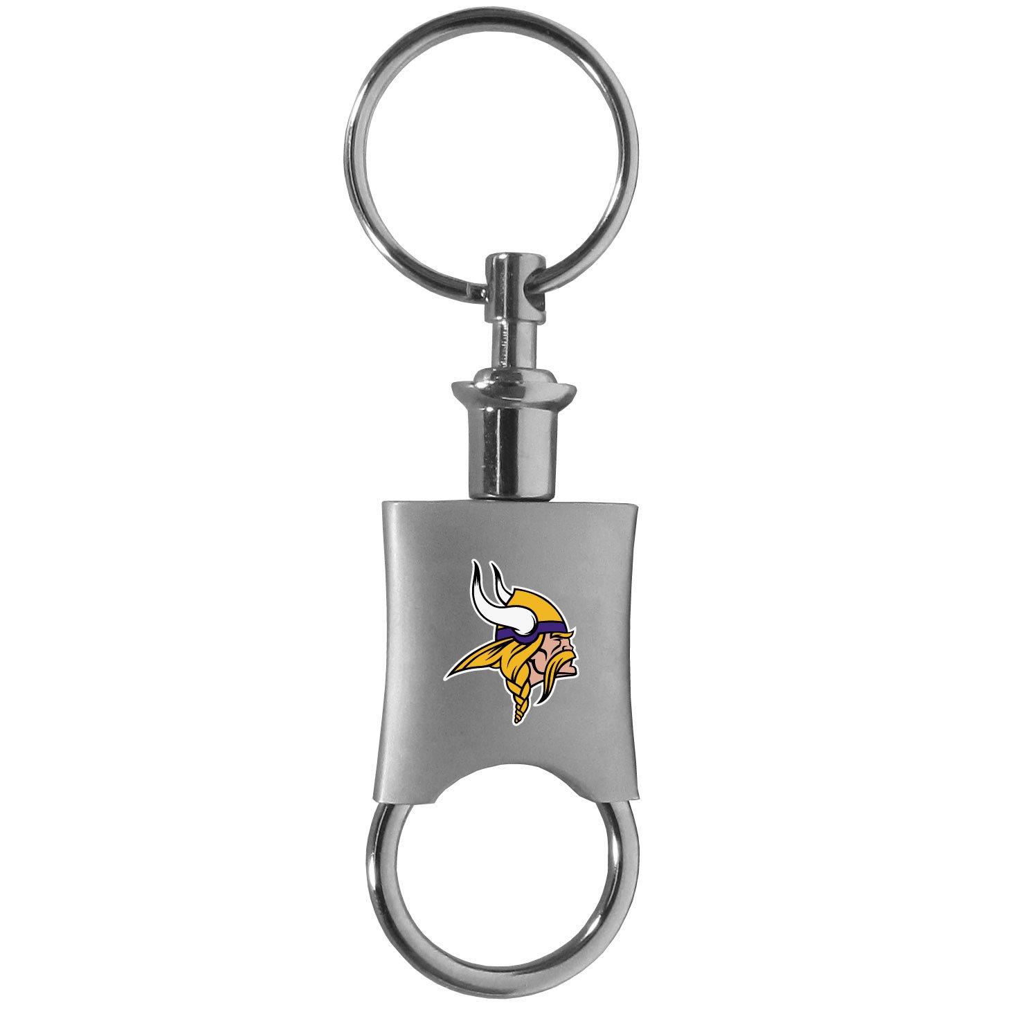 Siskiyou Siskiyou Sports NFL Minnesota Vikings Mens Leather Tri-fold Wallet & Valet Key Chain, Black, One Size