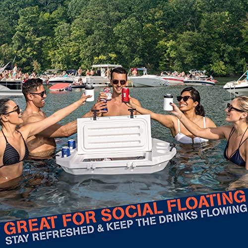 GoSports Outdoors CUDDY Floating Cooler and Dry Storage Vessel for Land & Water 40QT Great for River, Beach, Kayak, Pool, & Lake - White