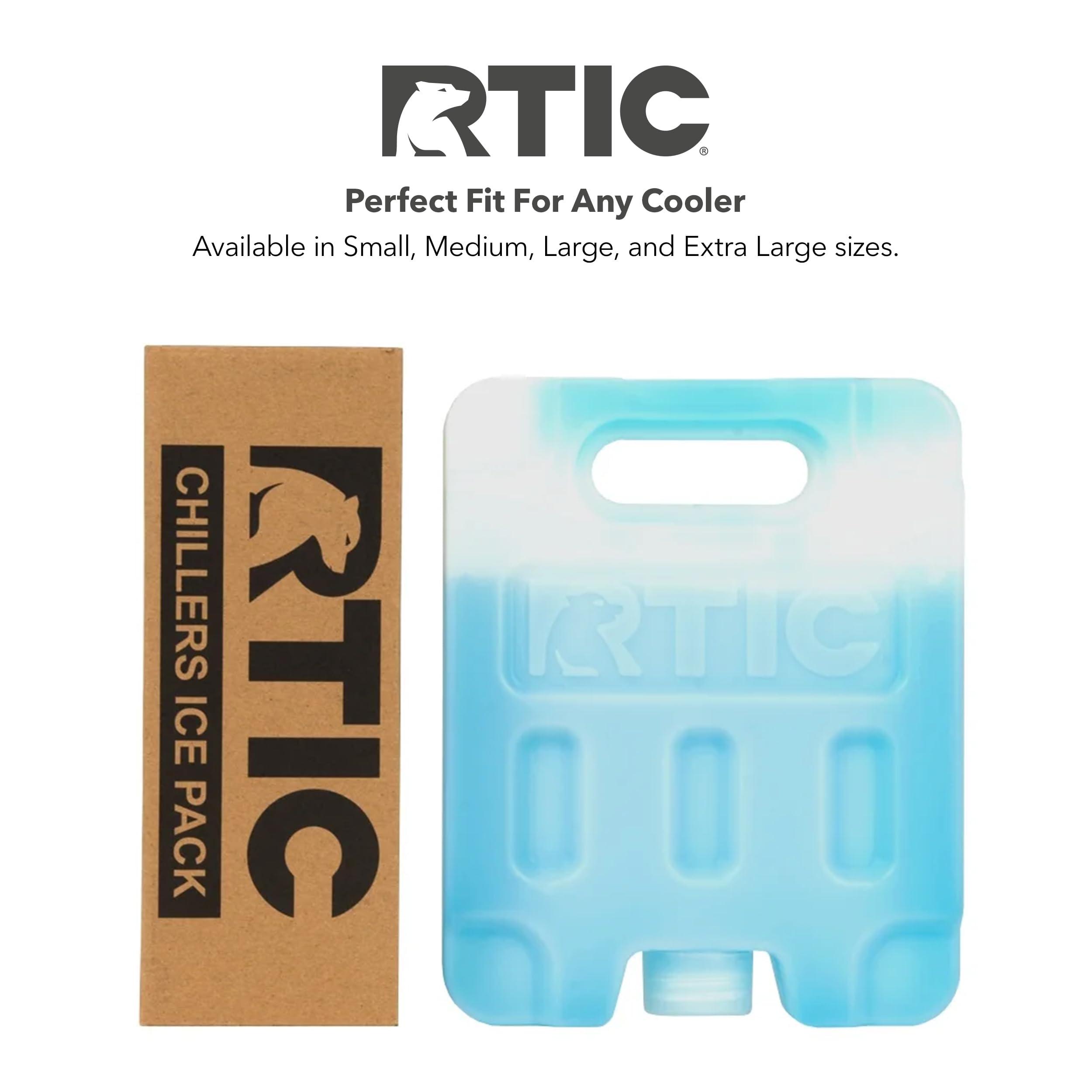 RTIC RTIC Refreezable Reusable Cooler Ice Packs Cold Ice Chest Pack Long-Lasting with Break-Resistant Design, for Food and Drink, Perfect for Travel and Storage, Small (2 Pack)