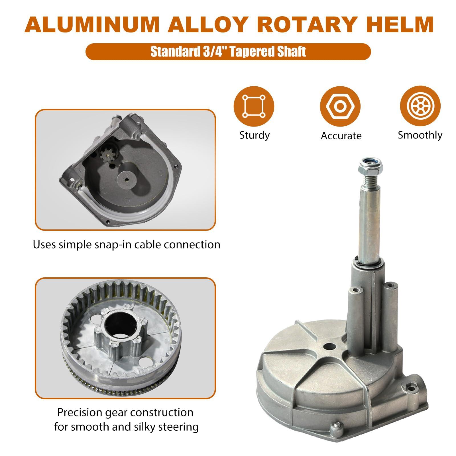 JNDO JNDO 10FT Boat Steering Cable Kit Outboard Steering Cable Boat Steering System Kit with 12.5 Inch Wheel Rotary Helm