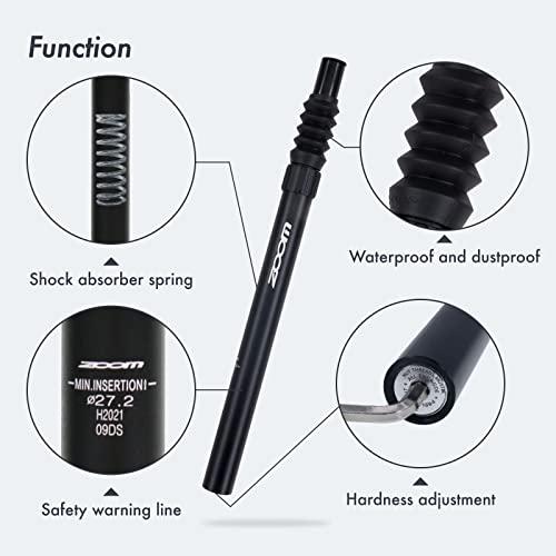 DJC Components DJC Suspension Seatpost Straight Pillar Headless Bike Seat Post Shock Absorber for City Bike MTB 25.4 27.2 28.6 30.4 30.9 31.6mm(28.6mm Black)