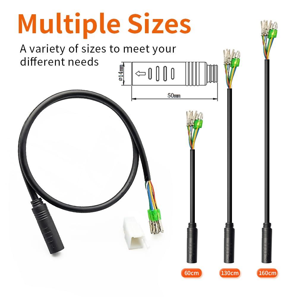 HUDAMZKY Hub Motor Convert Extension Cable 9 Pin Waterproof Connector 36V 48V 52V 250W-1200W Ebike Motor Conversion Line 60cm 130cm 160cm Electric Bike Accessories (160cm Female)