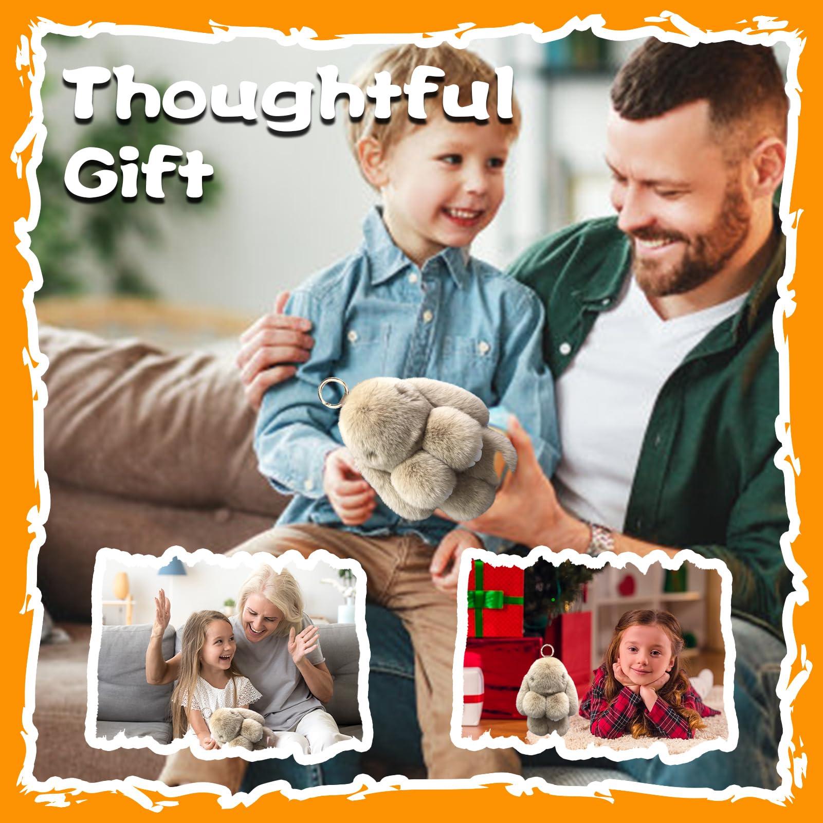 Baaop Original Bunny Lulu Official, Spooky Bunny Lulu Keychain, Halloween BunnyLulu Keychain Handmade Soft Bunny with Tin Box (K)