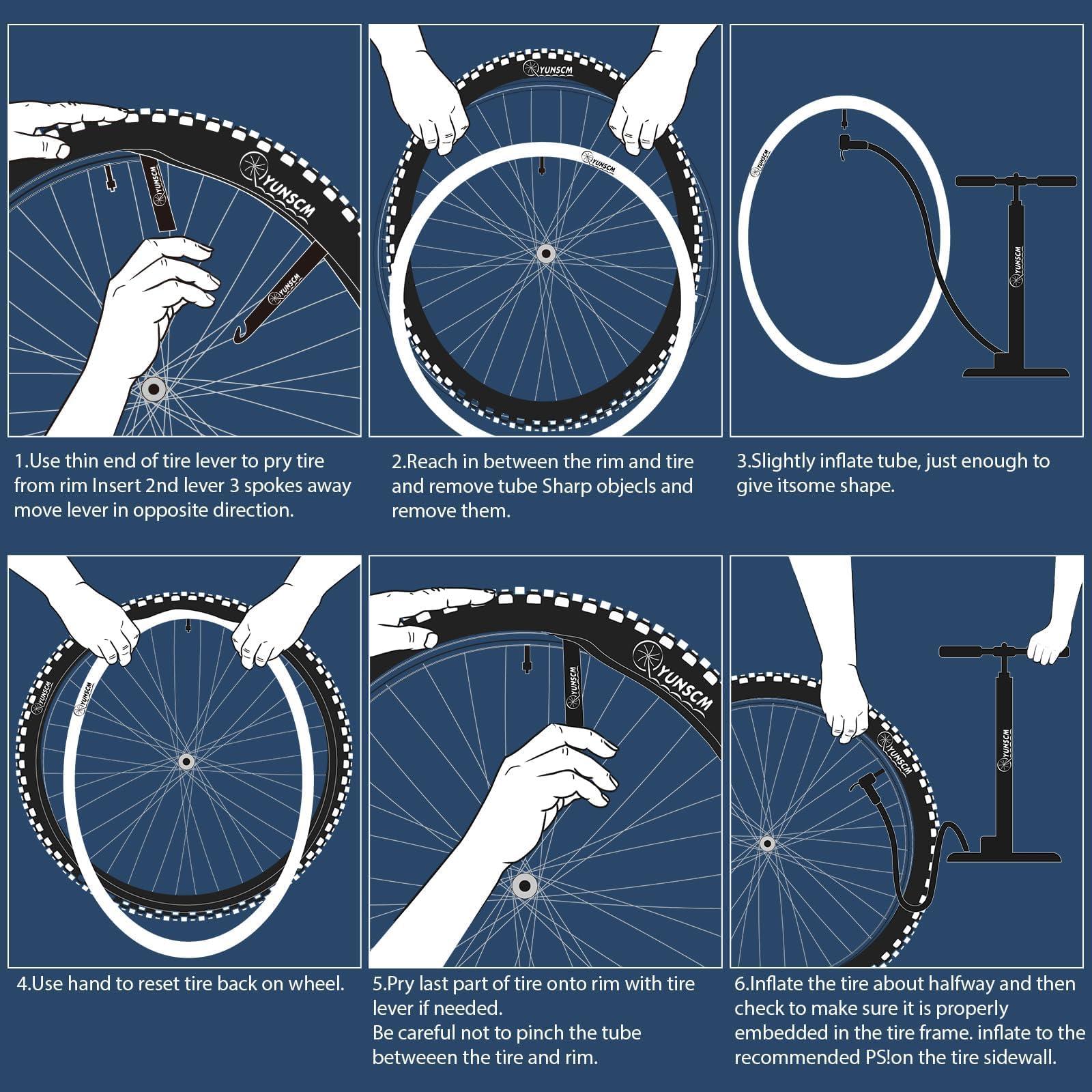 YunSCM 700C Heavy Duty Bike Tubes 700x25C/26C/28C/32C FV60 Presta Valve (25/34-622) 700C Bicycle Inner Tubes Compatible with 700x25C 700x26C 700x27C 700x28C 700x30C 700x32C 700x34C Bike Tire Tubes 2-PCS