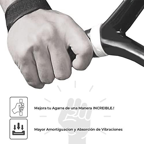 ShockOut ShockOut Dual Pro Grip + Overgrip (White/Yellow) - Combined System of Impact Absorption and Grip Improvement for Racket Sports