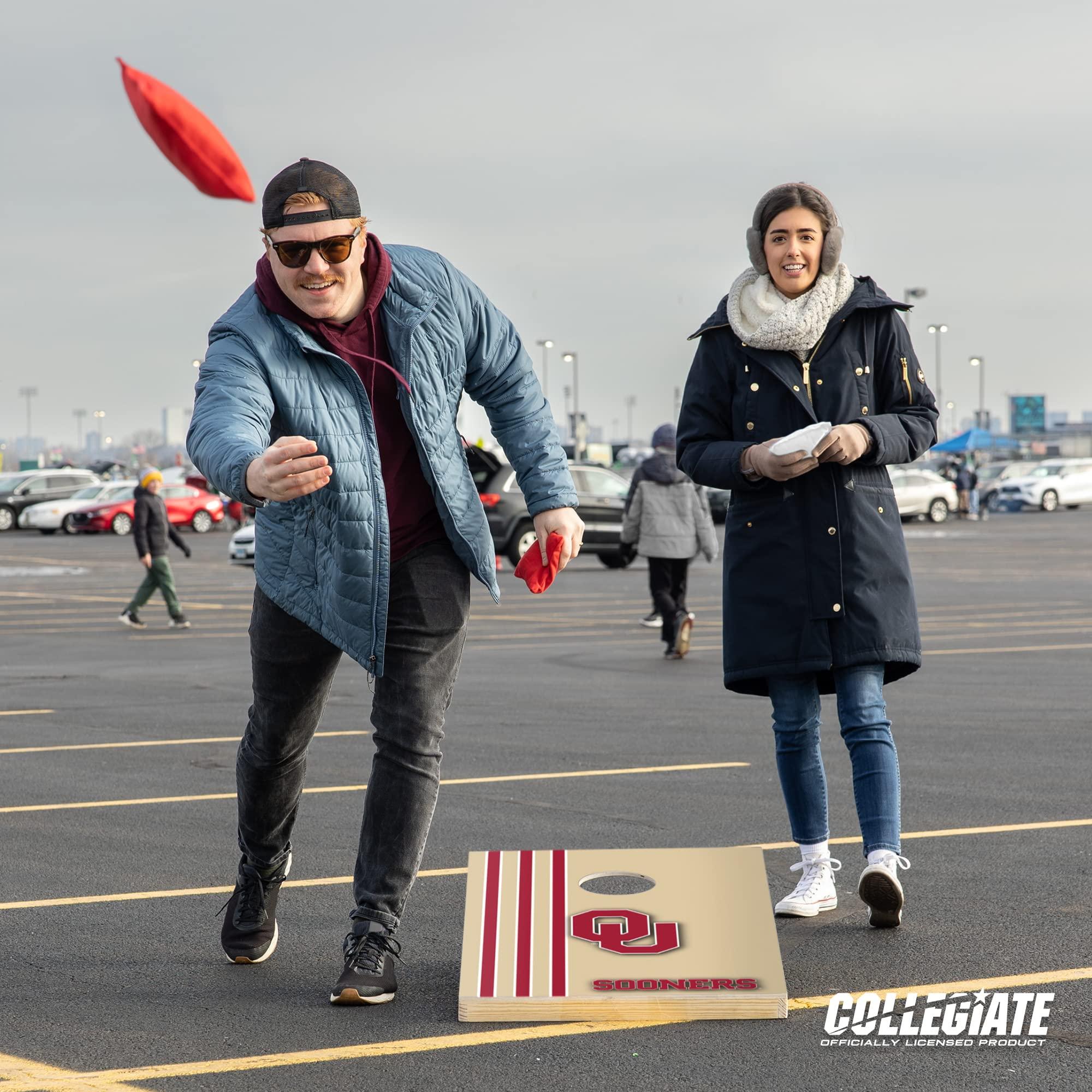 Wild Sports Wild Sports 2' x 3' Set with Direct Print HD Team Graphics Great Gift for Any NCAA Fan! Bean Bag Toss Family Outdoor Games Oklahoma Sooners