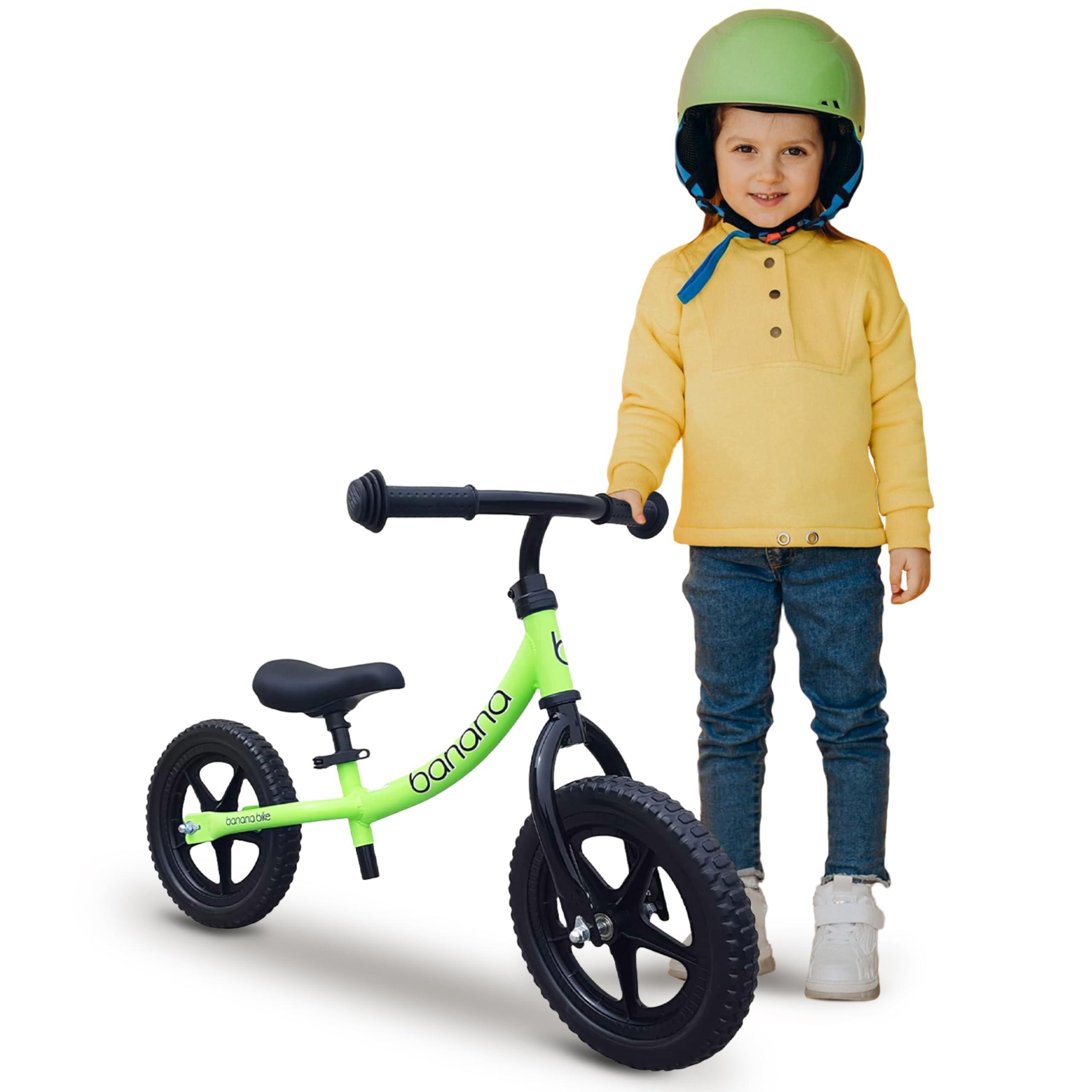 banana bike banana bike Lava Sport LT Balance Bike - Lightweight Toddler Bike with Adjustable Handlebar and Seat - Aluminium Frame and EVA Tires Ideal Training Bike for Kids Ages 2-5 - 33 x 24-Inch, Green
