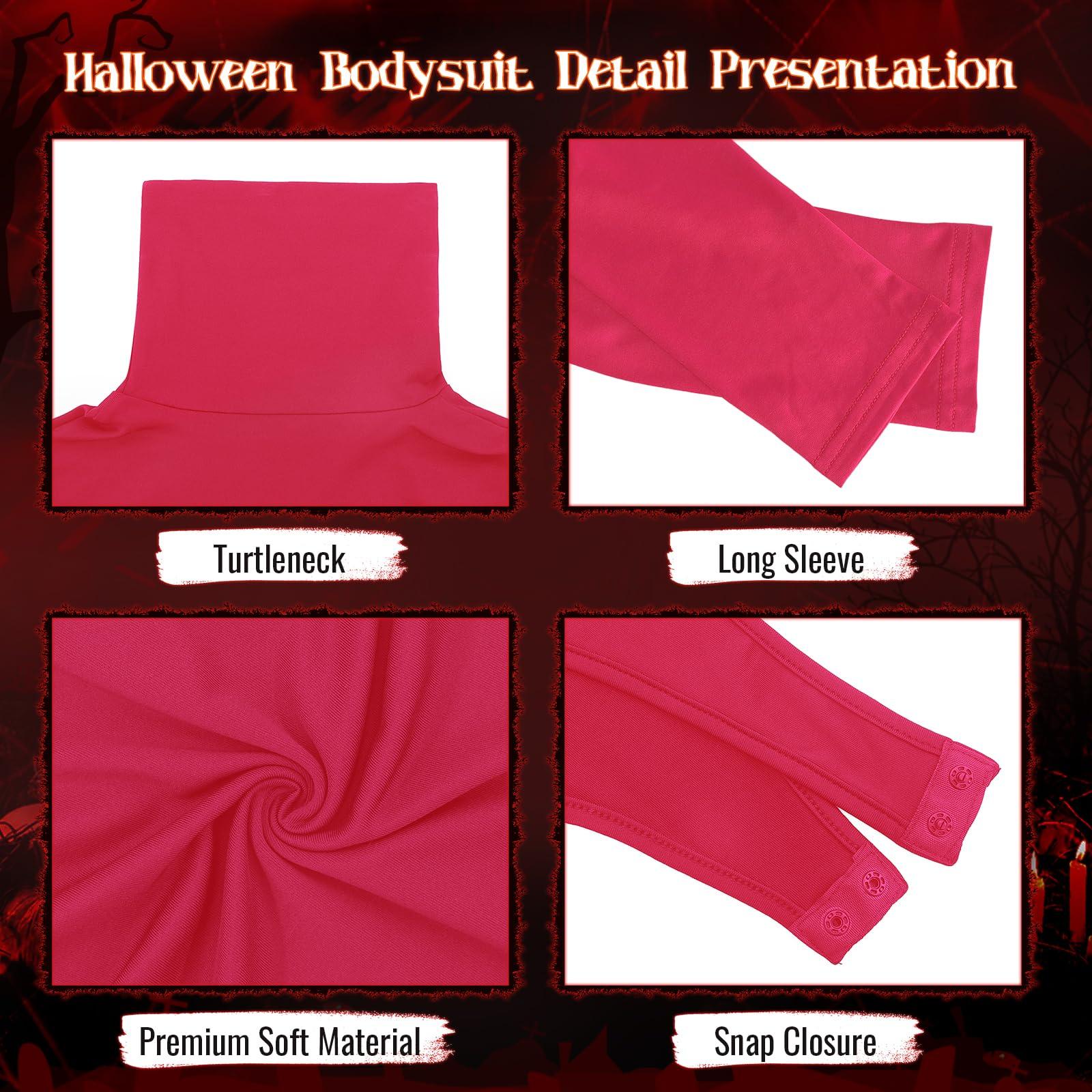 American Trends Hot Pink Bodysuit for Women Pink Long Sleeve leotard Neon Pink Turtleneck Leotards Neon Mock Turtle Neck Body Suit Shapewear Tops Rose Red S