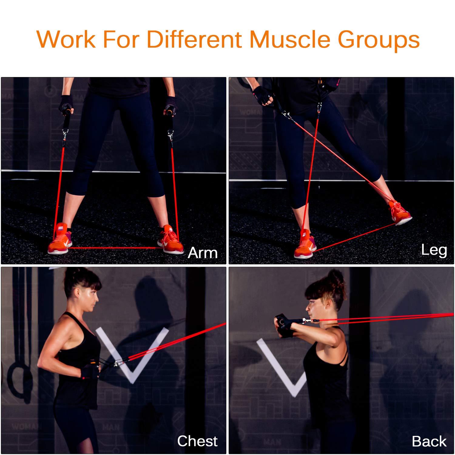 himaly Resistance Bands Set, himaly Exercise Bands Workout Bands with Handles, Door Anchor, Carry Bag, Legs Ankle Straps for Strength Training, Exercise Bands Set for Home Gym Outdoor