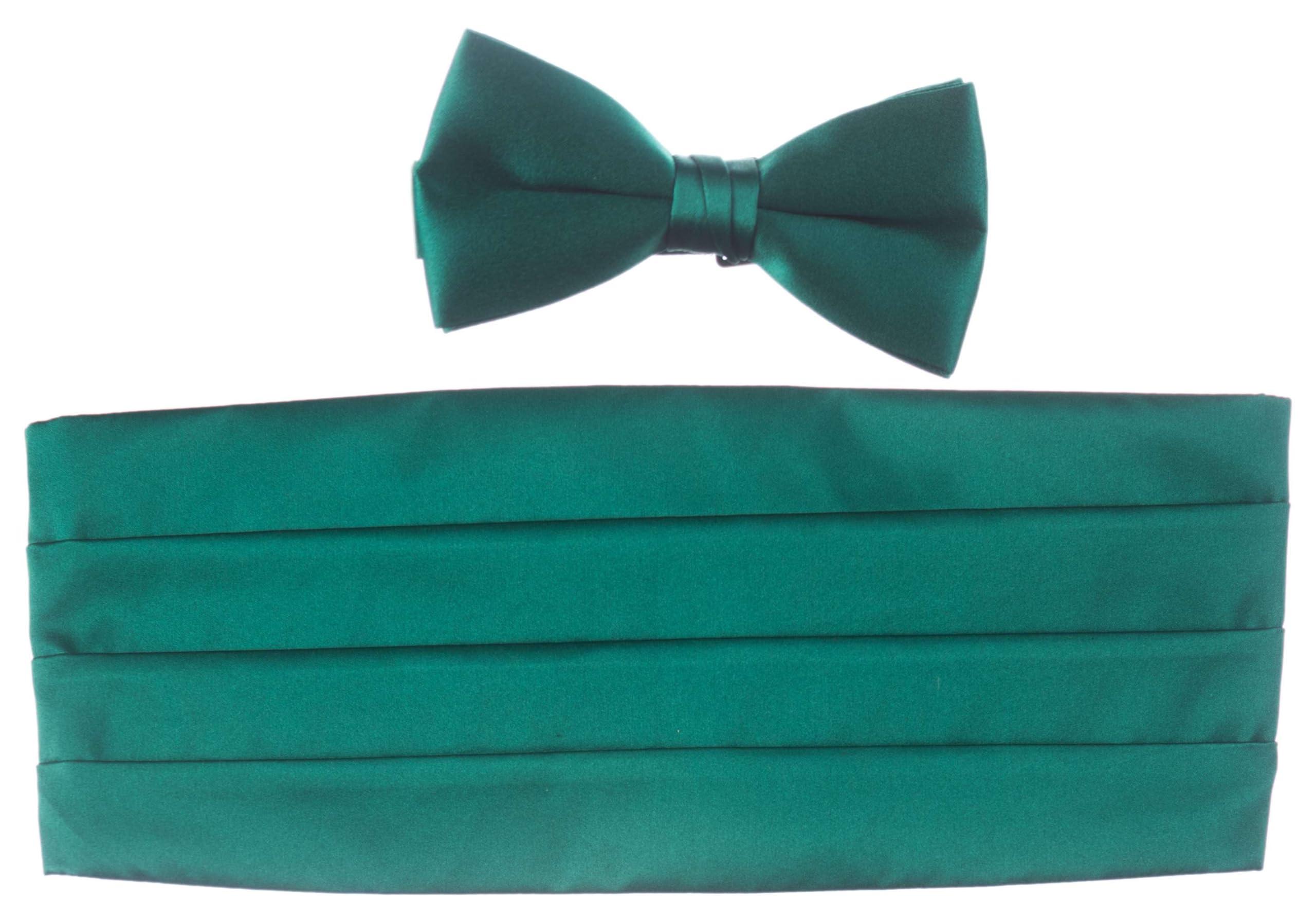 Tuxgear Tuxgear Men Tuxedo Cummerbund with Matching Bow Tie Set, Men's, Teal (Men's, Teal)