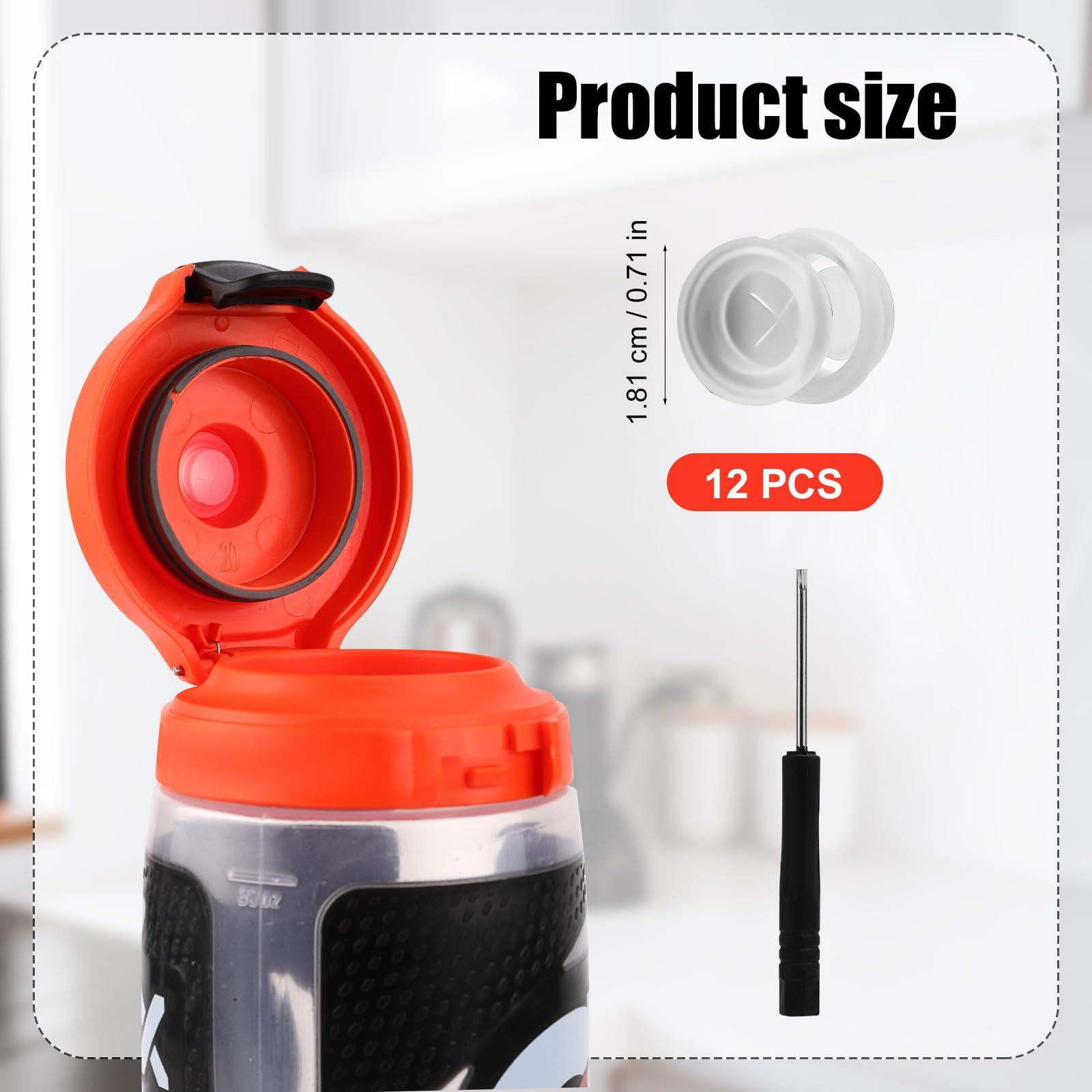 Gosknor 12pcs Dispensing Rubber Valves Compatible with Gatorade Water Bottle, Silicone Valve Replacement Lid for Gatorade GX 30oz & Squeeze Bottle 32oz Plastic Inserts & Screwdriver