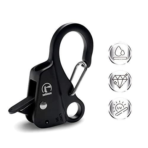 Sebnux Sebnux Stainless Steel Boat Fender Clip Boat Fender Quick Release Clip Boat Bumper for Docking Ideal for Boat Docking (Black 4 Pack)