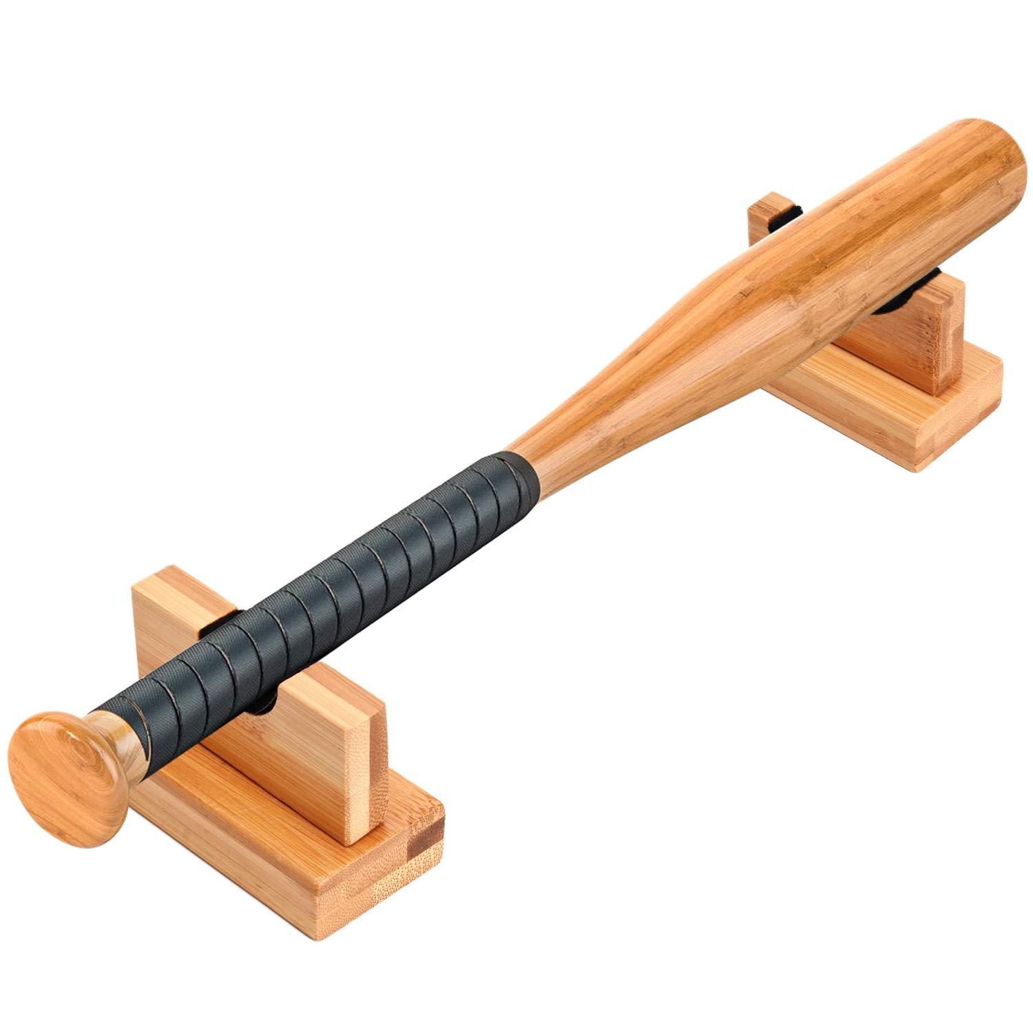 TOBWOLF TOBWOLF 2PCS Baseball Bat Display Case, Sturdy Baseball Bat Stand, Baseball Bat Display Holder, Baseball Bat Horizontal Rack, Baseball Bat Bracket - Burlywood