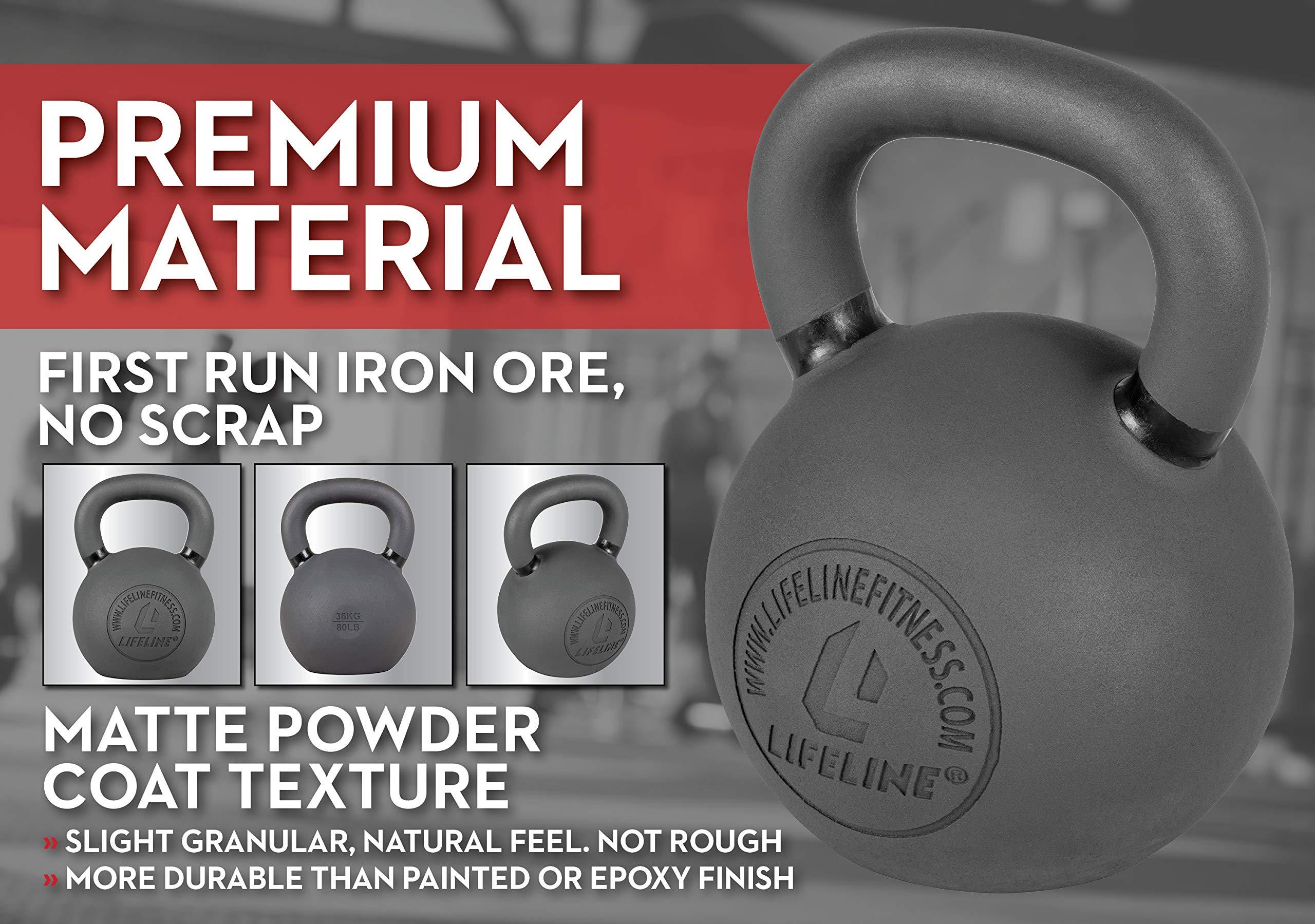 Lifeline Lifeline Fitness 32KG Kettlebell - Premium Quality Exercise Equipment for Full Body Workouts - Non-Slip, Void Free Surface - Powder Coated, Smooth Handles