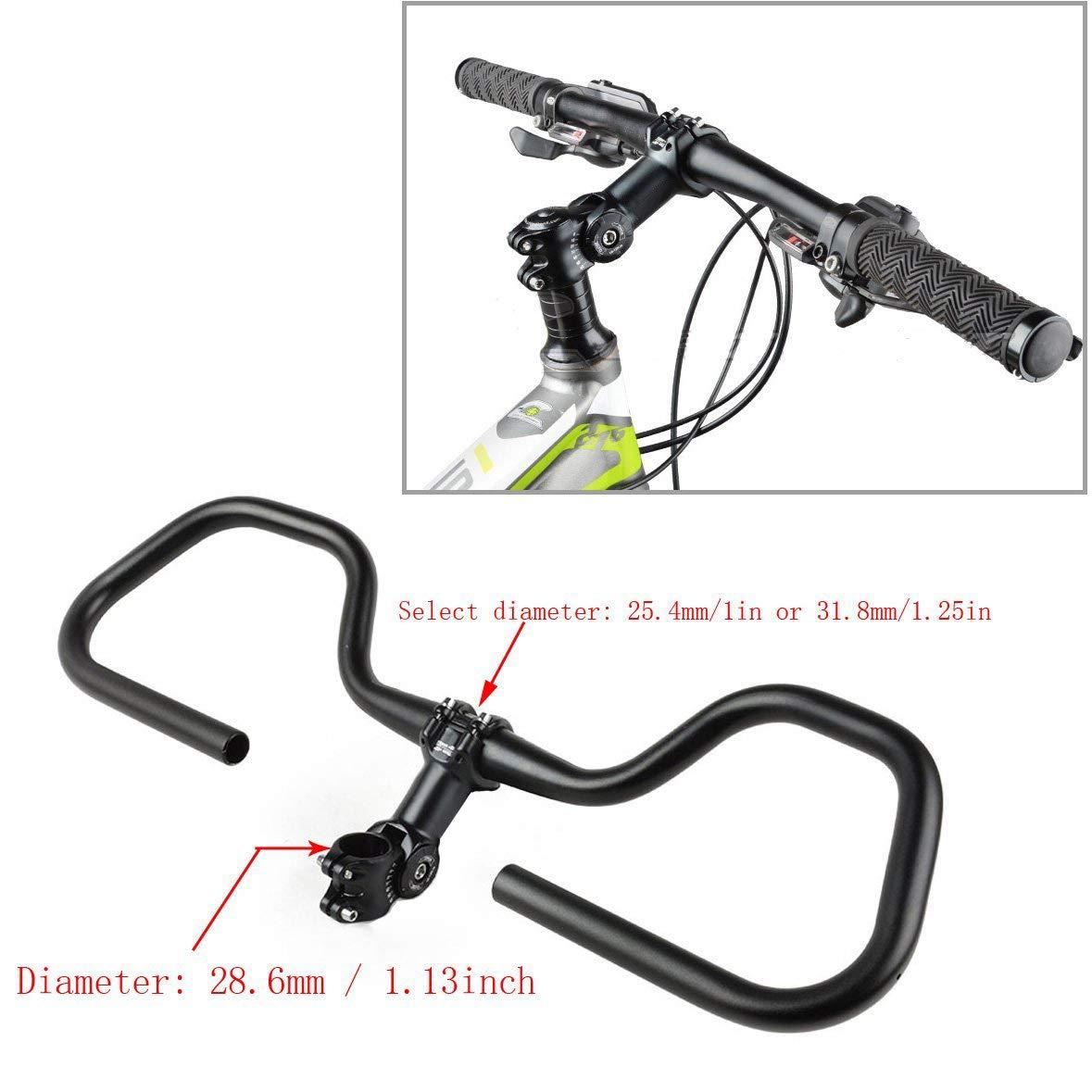 Qikour Bike Stem Adjustable 60 Degree 31.8mm (1-1/4") / 25.4mm (1") Handlebar Stem for MTB, Road Bike, Fits Standard 28.6mm (1-1/8") Steering Tube (25.4 x 90mm, 25.4mm Handlebar & 28.6mm Steering Tube)