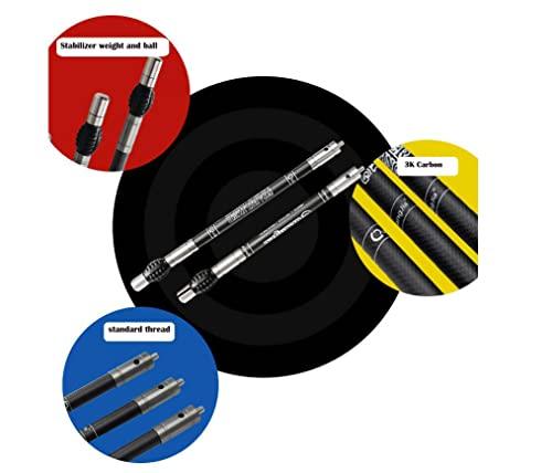 HNZMDY HNZMDY 3-30 Inch Archery Carbon Fiber Bow Stabilizer Balance Bar Rod Shock Absorber Damping System with Stabilizer Weight for Recurve Compound Bow (Blue, 28 inch)