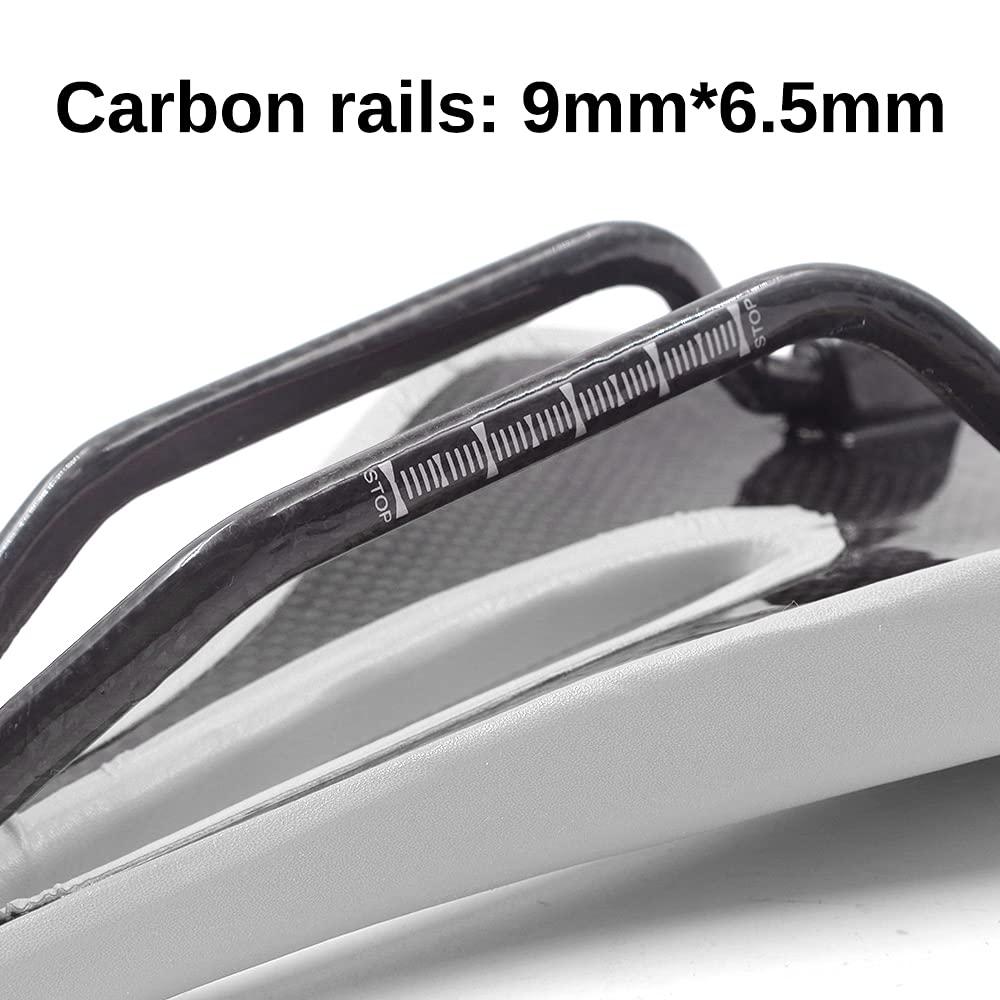 WALGUN WALGUN Lightweight Carbon Fiber Bike Seat for Men Women Comfortable Leather Cover MTB Mountain Road Bike Carbon Rail Bicycle Saddle Cushion - 143mm/155mm (White, 155mm)