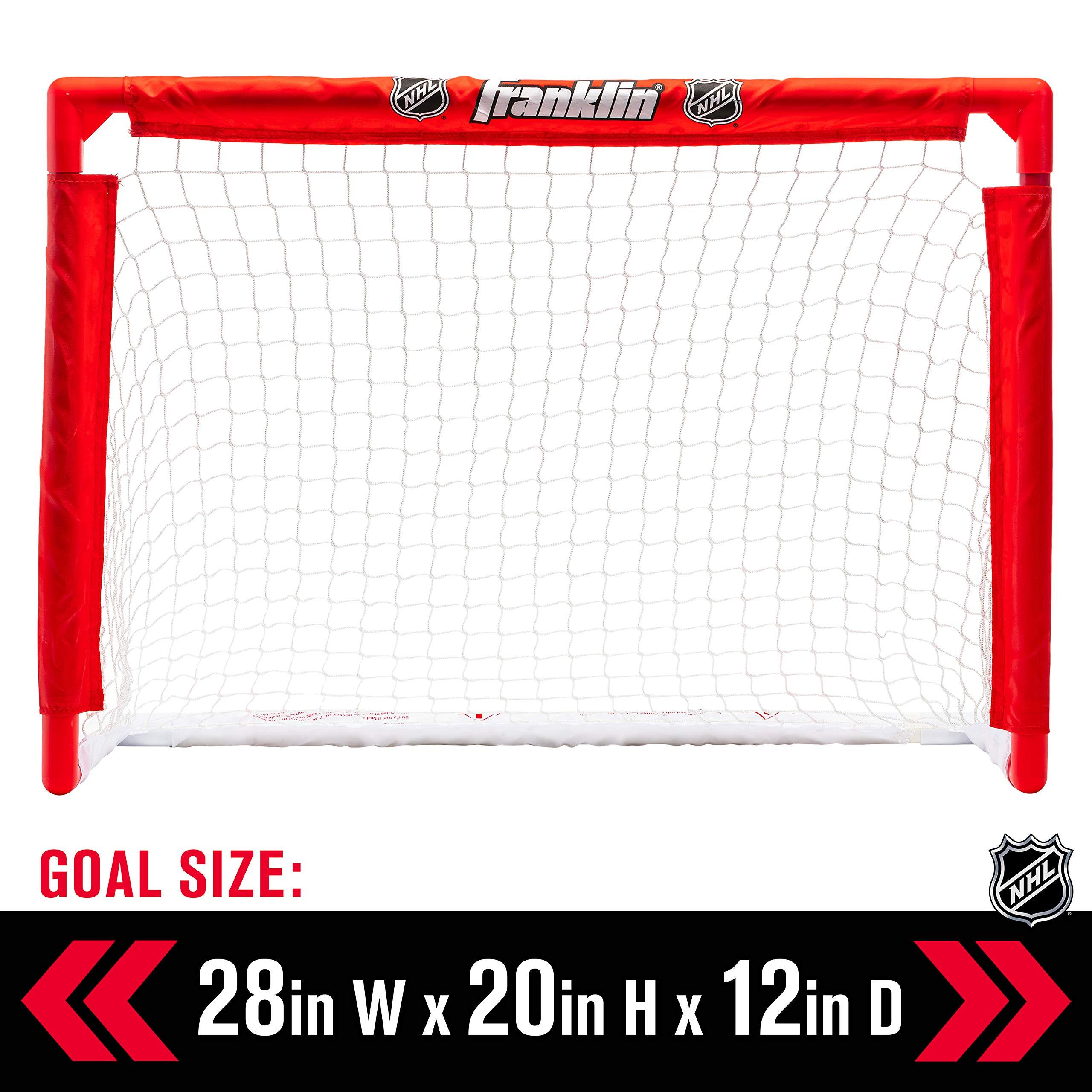 Franklin Sports Franklin Sports Mini Hockey Rink Set - Half Rink Knee Hockey Goal, Mini Sticks, and Ball Set - Indoor Mini Hockey Rink - Official NHL Licensed White