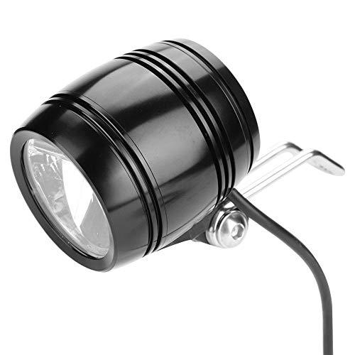 Dioche Dioche LED E-Bike Headlight, Aluminum E-Bike Headlight Horn 2 in 1 Set Front Light Headlamp Light(Black)