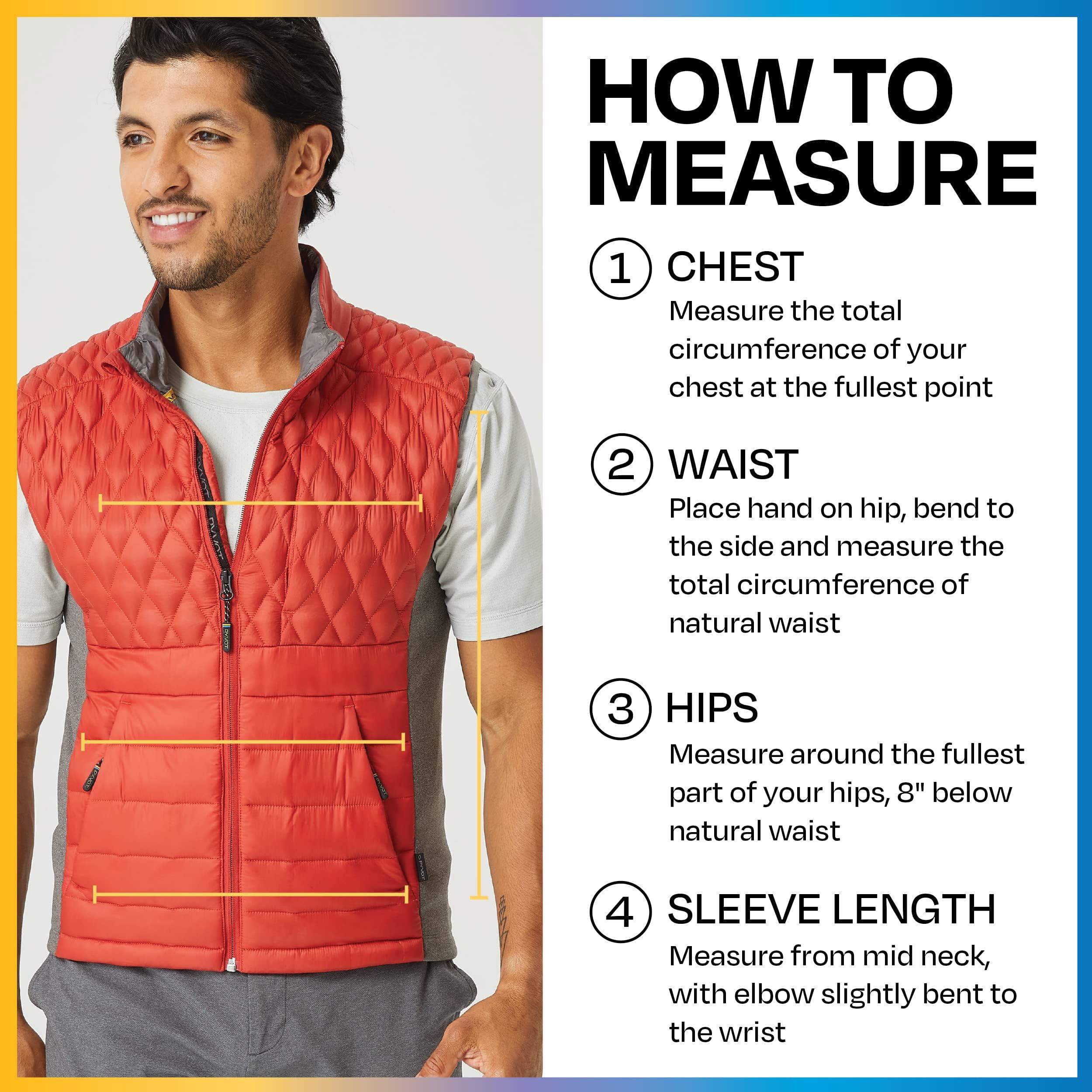 PYVOT PYVOT Mens Dash Weighted Quilted Vest, Weighted Blanket Inspired Clothing for Sensory Issues, Fitness, Stress Relief and Relaxation, 2X Large Size, Brick