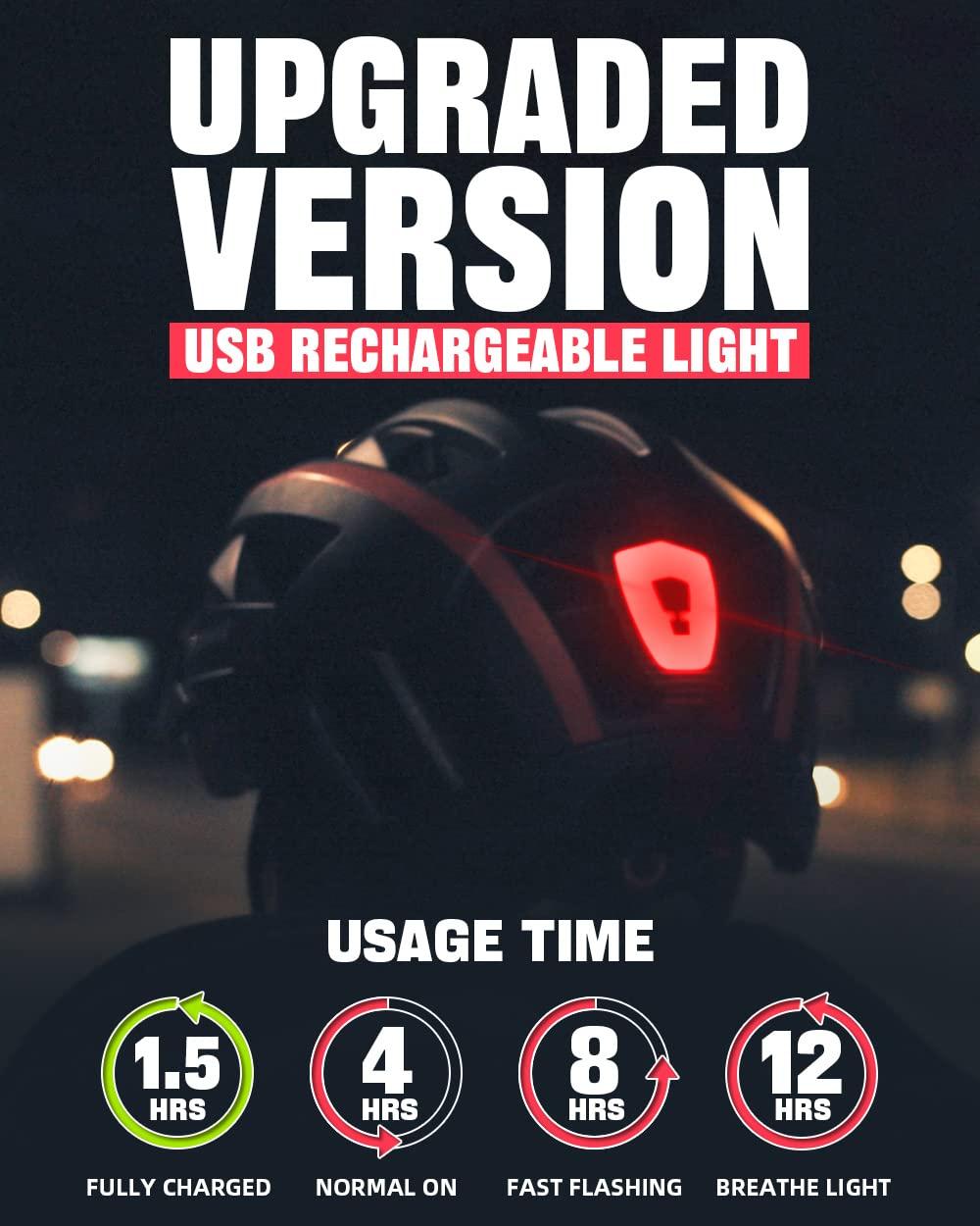 VICTGOAL VICTGOAL Bike Helmet with USB Rechargeable Rear Light Detachable Magnetic Goggles Removable Sun Visor Mountain & Road Bicycle Helmets for Men Women Adult Cycling Helmets (L: 57-61 cm, Blue)
