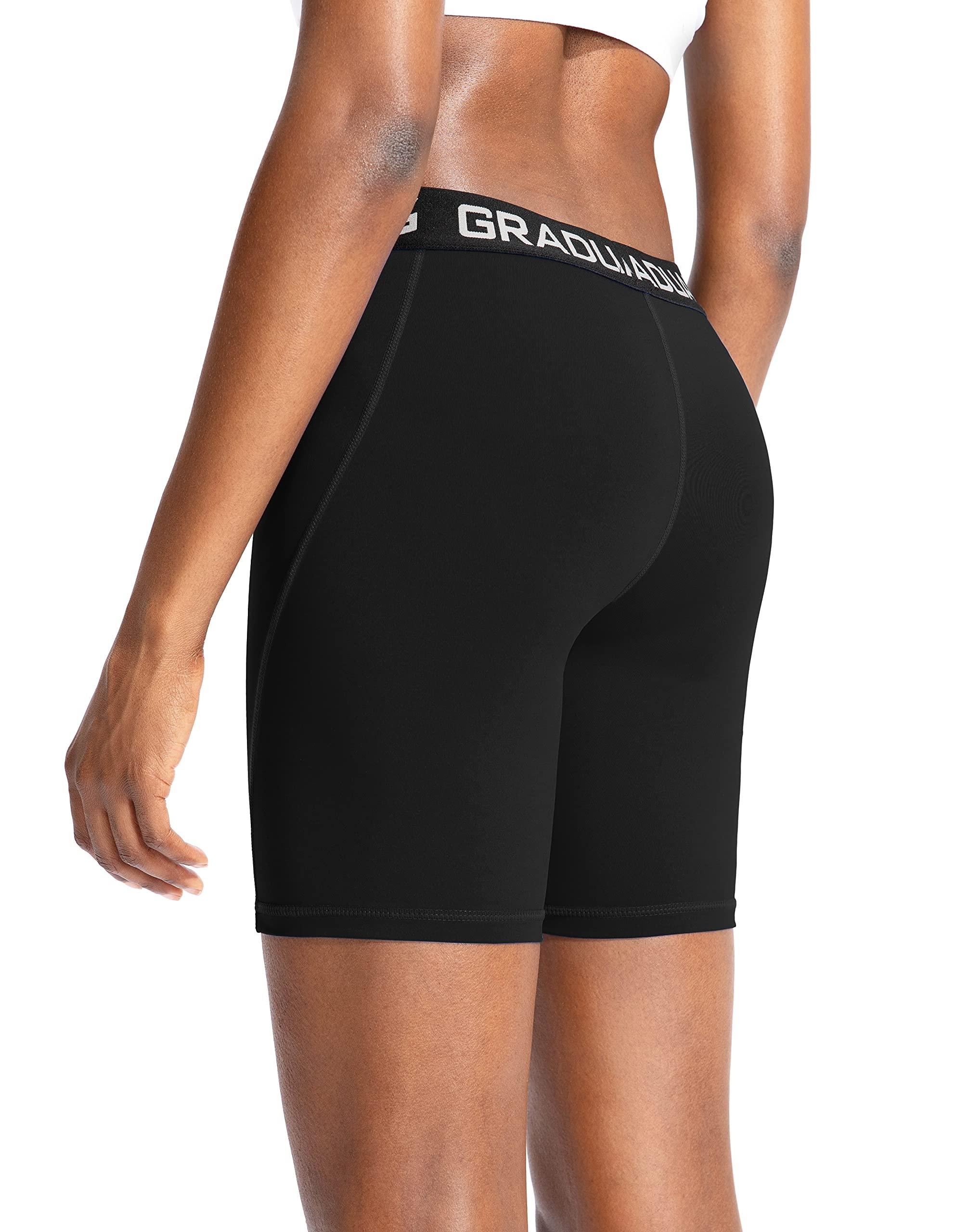 G Gradual Women's Spandex Compression Volleyball Shorts 3" /7" Workout Pro Shorts for Women (7'' 3 Pack: Black/Black/Black, X-Large)