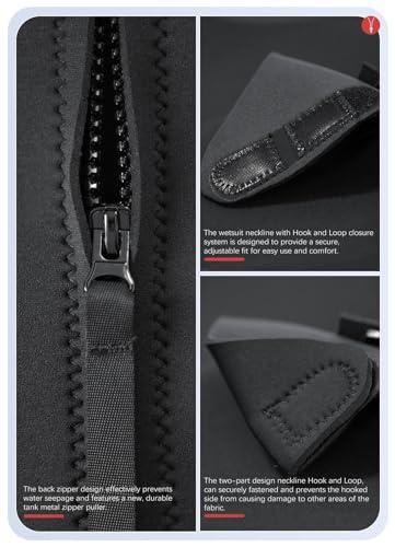 Hevto Hevto Wetsuits Men 3/2mm Neoprene Adult Long Sleeve Fullsuit Scuba Diving Wet Suit in Cold Water for Surfing Swimming Paddleboard (Men1-Red, XXL)